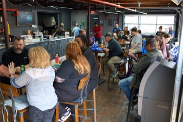 Enjoying the bar and vendors in between bands